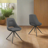 Cerutti Grey Faux Leather Swivel Dining Chair, Set of 4 - Pendle Village Furniture